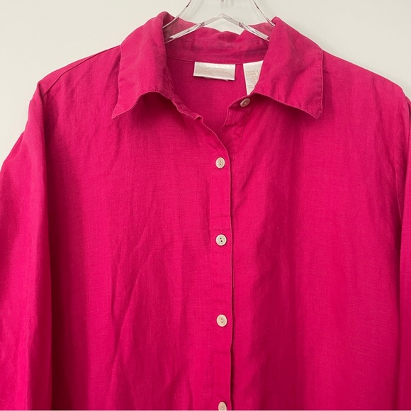 Lucy Perida Shirt Womens Extra Large Linen Tunic Shell Buttons Casual Lagenlook - Picture 2 of 12